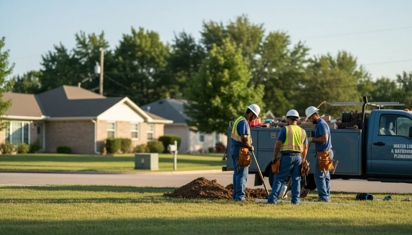 Residential water line and bathroom plumbing service in Frontenac, KS
